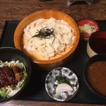 春菊 - 冷たいきしめん＝ざるきし&ミニみそカツ丼　ボリュームまんてんですっ！！　2017/07/17