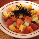 Sushi Masa - 1708_Sushi Masa -鮨昌-_Mini Mix Donburi@60,000Rp(ミニミックス海鮮丼) マグロ、サーモン、玉子、きゅうりで色とりどり！