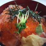 Salmon and salmon Oyako-don (Chicken and egg bowl)