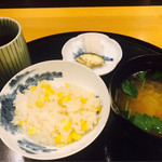 広尾 一会 - もろこし御飯を選択（2017/08）