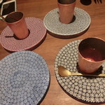 レストランよねむら - シャーベットお皿が微妙に違う