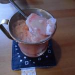 水塚 - いちご氷をミルクと混ぜて