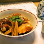 英ちゃん冨久鮓 - アコウ煮付け ＆ お酒