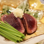 わらび野 - 王鹿村の鹿肉のたたき（2017/5）