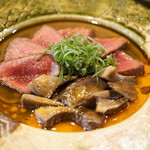 わらび野 - 鹿肉と老茸のすき焼き（2016/10）