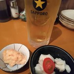 Taishuu Sakaba Juunana Banchi - 生ビールとお通し2品