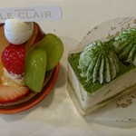 ル・クレール - 太陽プラムのタルト、抹茶のティラミス