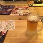 日本酒と炉端焼き 藤の猿 - 生ビール