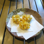 恵比寿 箸庵 - トウモロコシの天ぷら