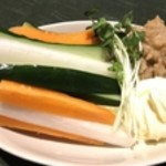 カレーうどん ひかり - 自家製鳥味噌創業35年の味旨に冷え冷えのお野菜につけて