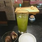 寿司源 - 緑茶ハイ400円、お通し300円