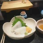 寿司源 - リクエスト「いかそうめん雲丹添え」1,200円