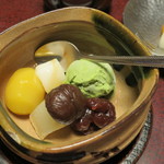 みやじまの宿 岩惣 - 栗白玉あんみつ