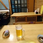 Tokumi - 生ビールと付きだし(^o^)