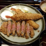 Katsuma - 牛かつロースと海老フライ膳