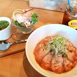 サーモンバル パーシャ - 20170902トロサーモンとアボカドの丼セット（土日限定ランチ）