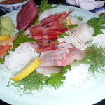 大越 - 大越の最高価格の２０００円の刺身の盛り合わせのアップです。