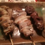 Masuya - 左よりシロ、豚バラ、ハツ　126円