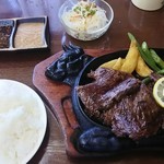ステーキハウス綱政 - ダブルランチ 一枚物(1950円)+ご飯中盛(+54円)