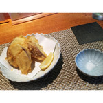 Ajisai Shin - フィレンツェ茄子の天ぷら。とろっとろクリーミー。うれしみ。