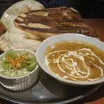 カレー堂 - チキンバターカレーセット¥1,040(ビッグナン)