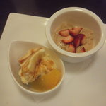 コルテロ - 紅茶のパンナコッタ＆バナナのジェラード