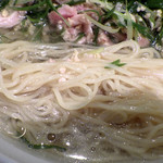 ラーメン 坊也哲 - 冷やし鶏そばセット（麺のアップ）