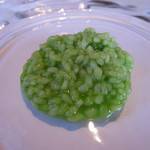 ウシマル - ホッキ貝出汁とノビルソースのリゾット