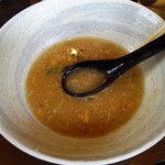 支那そば 無双庵 - 汁なし(海老)のスープ割