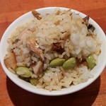 麺屋 六感堂 - 秋刀魚と枝豆の炊き込みご飯（2017年9月某日限定のチャコ飯）