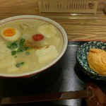 おとうふラーメン 豆八 - 豆乳ラーメン+湯葉ちりめんいなり