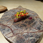 TTOAHISU - イサキのお料理、焼きナス添え。