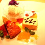 魚竹 - 今回もｽﾍﾟｼｬﾙﾃﾞｻﾞｰﾄをお願いしました。ｼｬｰﾍﾞｯﾄはなんと紫蘇!!