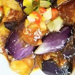 中国レストラン 雪園 - 色鮮やかな茄子です
