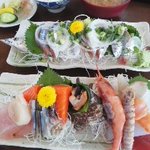 刺身定食と秋刀魚の刺身