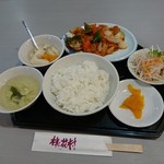 桃花村 - 酢豚定食（800円）2017年8月