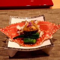照寿司 - ワタリガニ×アカウニ×オクラ×紫蘇の花
