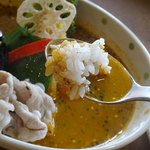 アプランティ - クリームチーズのスープカレー（牛・豚しゃぶ）1200円