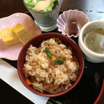 Popuri - おこわ・だし巻き卵・スープ・サラダ・水ようかん