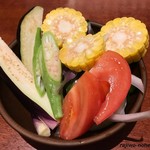 ごはんや農家の台所 - センスのない盛り方をしてしまった…