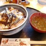 丸魚食堂 - アジ丼 大盛り