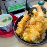 Muten Kurazushi - すしやの天丼￥370＆特製茶碗蒸し￥180 