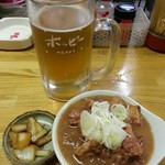 やきとん道場 三鶴 - ホッピーと煮込みとお通し。