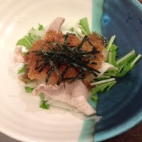 新宿 うなぎ菊川 - コースの豚しゃぶサラダ。