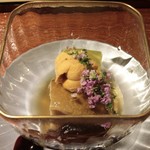 富小路 やま岸 - 先付 淡路うに あわび キクラゲ 冬瓜 ジュレづけ