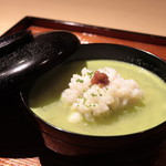 富小路 やま岸 - お碗 鱧と新銀杏のすりおろし そうめんカボチャ入り