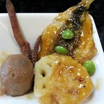居酒屋 志ん - イカと里芋の煮物・鰯と蓮根の天ぷら甘酢餡かけ