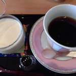 お料理 とみやま - デザートセットコーヒーとプリン