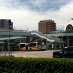 とんかつ 桔梗亭 - 階段の下から駅を見るとこんな感じ