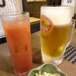 Kokoro - ◆生ビール（480円）とカシスオレンジ（450円）を。